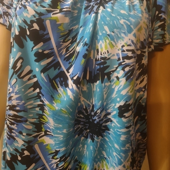 Cato women's size small blue blouse shirt top short sleeve - Picture 3 of 7